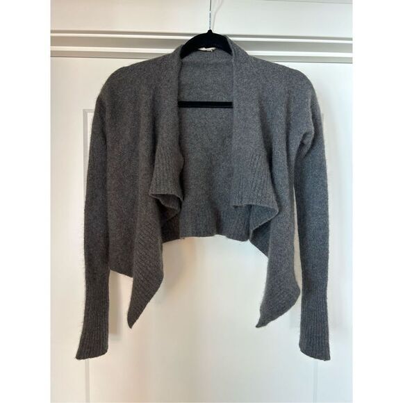 Inhabit Sweaters - Inhabit 100% cashmere grey cropped waterfall cardigan sweater small